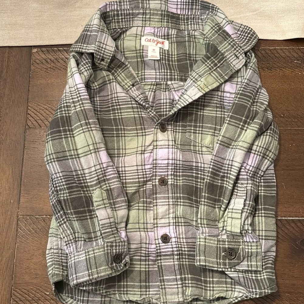 2T Plaid button down shirt